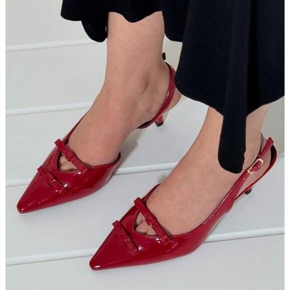 ZARA Faux Patent Leather Heels NWT LAST ONE!!! - Picture 7 of 16